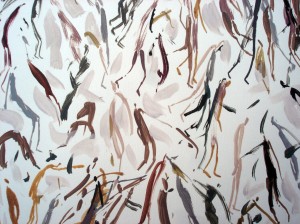 Anthropomorphies 130612 (détail), acrylique sur papier, 100 x 70 cm, 2013